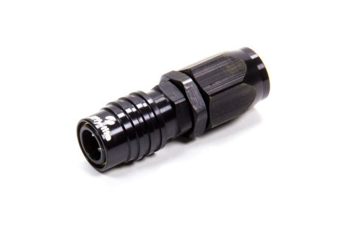 Quick Release Hose End - 2000 Series - Straight - 6 AN Hose to Quick Release Socket - Valved - FKM Seal - Aluminum - Black Anodized - Each
