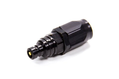 Quick Release Hose End - 2000 Series - Straight - 6 AN Hose to Quick Release Plug - Valved - FKM Seal - Aluminum - Black Anodized - Each
