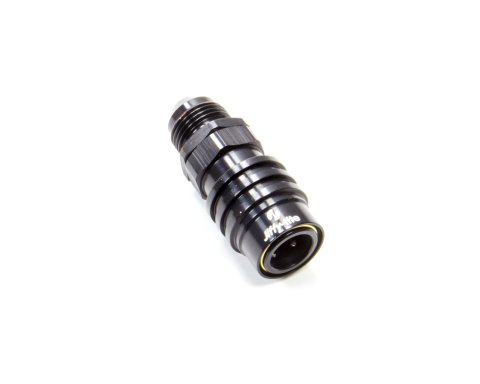 Quick Release Adapter - 3000 Series - Straight - 8 AN Male to Quick Release Socket - Valved - FKM Seal - Aluminum - Black Anodized - Each