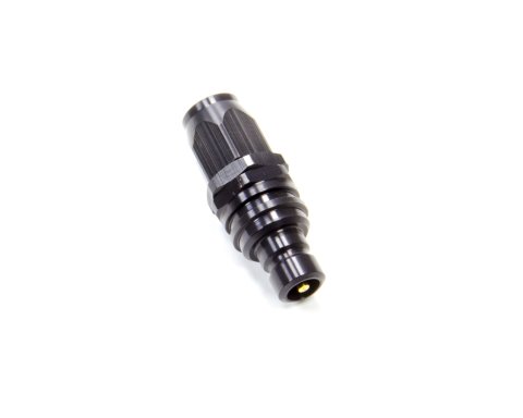 Quick Release Hose End - 3000 Series - Straight - 6 AN Hose to Quick Release Plug - Valved - FKM Seal - Aluminum - Black Anodized - Each
