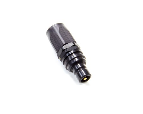 Quick Release Hose End - 3000 Series - Straight - 8 AN Hose to Quick Release Plug - Valved - FKM Seal - Aluminum - Black Anodized - Each