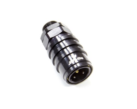 Quick Release Adapter - 5000 Series - Straight - 8 AN Male O-Ring to Quick Release Socket - Valved - FKM Seal - Aluminum - Black Anodized - Each