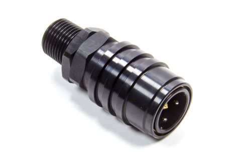 Quick Release Adapter - 5000 Series - Straight - 1/2 in NPT Male to Quick Release Socket - Valved - FKM Seal - Aluminum - Black Anodized - Each