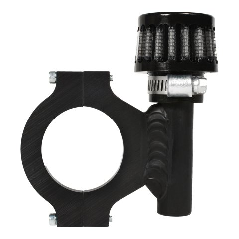 Breather - Clamp-On - Round - 1-3/4 in Tubes - Mount Included - Aluminum - Black Anodized - Each
