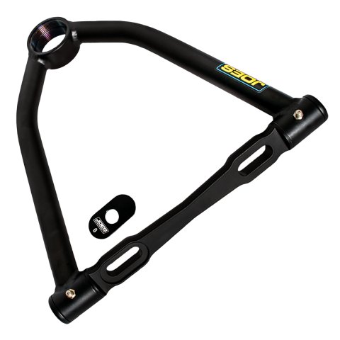 Control Arm - Tubular - Slotted Bushing Style - Upper - 8.25 in Long - 10 Degree - Screw-In Ball Joint - Aluminum / Steel - Black Powder Coat - Each