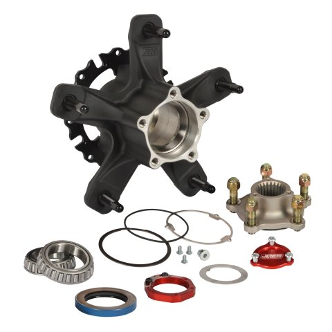 Wheel Hub - Accelerator - Rear - Wide 5 - Bearings / Dust Cap / Hardware Included - Wheel Studs - Aluminum - Black Anodized - Each