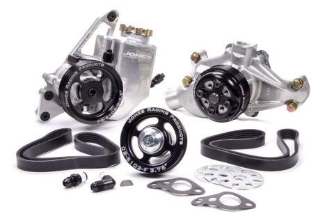 Pulley Kit - 6-Rib Serpentine - Aluminum - Black Anodized - Small Block Chevy - Kit
