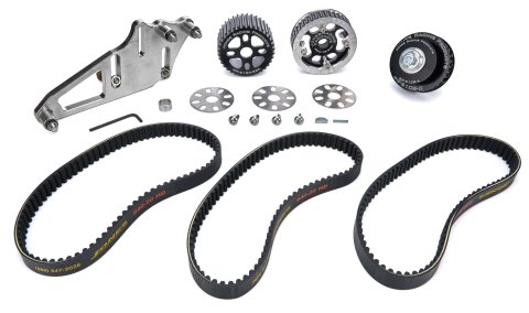 Pulley Kit - HTD Belt - Aluminum Black Anodized - Short Water Pump - Small Block Chevy - Kit