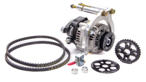 Pulley Kit - V-Belt - Aluminum - Black Anodized - Small Block Chevy - Kit