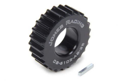 Crankshaft Pulley - HTD - 25 Tooth - 0.83 in Wide - 1-1/8 in Mandrel - 1/8 in Keyway - Aluminum - Black Anodized - Universal - Each