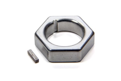 Mandrel Nut - 1-1/8 in Mandrel - 1/8 in Keyway - Aluminum - Clear Anodized - Each