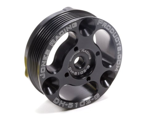 Crankshaft Pulley - Serpentine - 6-Rib - 4 in Diameter - Aluminum - Black Anodized - Short Water Pump - Small Block Chevy - Each