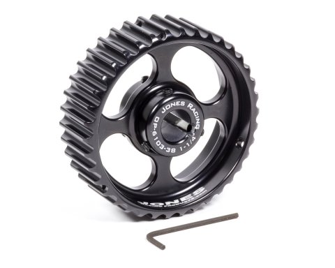 Oil Pump Pulley - HTD - 38 Tooth - 1-1/4 in Wide - 5/8 in Shaft - 3/16 in Keyway - Aluminum - Black Anodized - Each