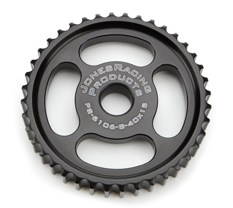 Power Steering Pump Pulley - HTD - 40 Tooth - Press-On - Aluminum - Black Anodized - Each