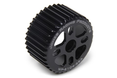 Water Pump Pulley - HTD - 35 Tooth - 2 in Wide - 5/8 in or 3/4 in Shaft - 4-Bolt Pattern - Aluminum - Black Anodized - Universal - Each