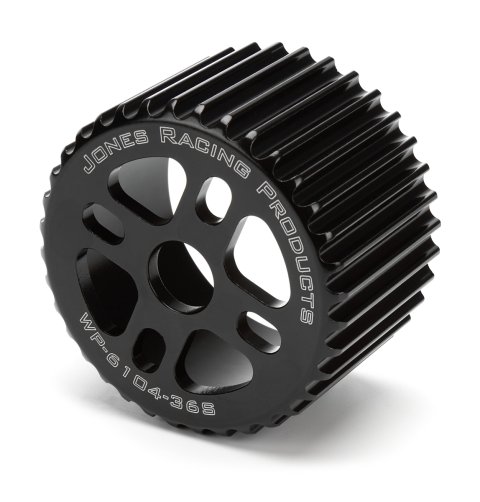 Water Pump Pulley - HTD - 36 Tooth - 2-1/4 in Wide - 5/8 in or 3/4 in Shaft - 4-Bolt Pattern - Aluminum - Black Anodized - Universal - Each