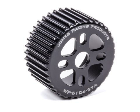 Water Pump Pulley - HTD - 37 Tooth - 2 in Wide - 5/8 in or 3/4 in Shaft - 4-Bolt Pattern - Aluminum - Black Anodized - Universal - Each