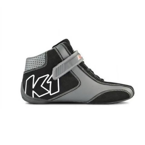 Driving Shoe - Champ - Mid-Top - Leather / Suede Outer - Microfiber Inner - Black / Gray - Size 5 - Pair