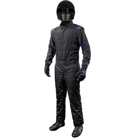 Driving Suit - Outlaw - 1-Piece - SFI 3.2A/5 - Double Layer - Nomex - Black / Blue - 5X-Large - Each