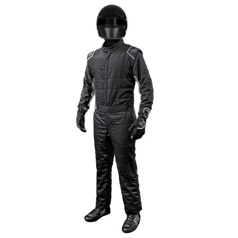 Driving Suit - Outlaw - 1-Piece - SFI 3.2A/5 - Double Layer - Nomex - Black / Gray - 4X-Large - Each