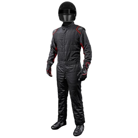 Driving Suit - Outlaw - 1-Piece - SFI 3.2A/5 - Double Layer - Nomex - Black / Red - 5X-Large - Each