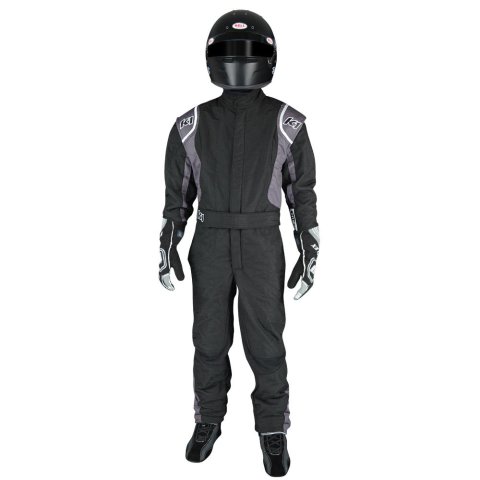 Driving Suit - Precision II - 1-Piece - SFI 3.2A/5 - Double Layer - Nomex - Black / Gray - Youth 2X-Small - Each