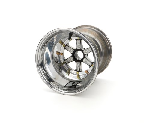 Wheel - 10 x 10 in - 4.000 in Backspace - 27 Spline - Aluminum - Black Anodized / Machined Center - Polished Lip - Each