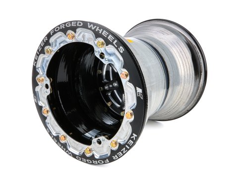 Wheel - 10 x 12 in - 5.000 in Backspace - 27 Spline - Beadlock - Aluminum - Black Anodized / Machined Center - Black Powder Coat Lip - Each