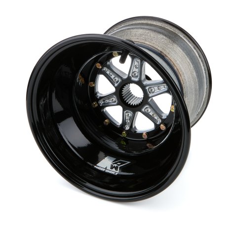 Wheel - 10 x 8 in - 3.000 in Backspace - 27 Spline - Aluminum - Black Powder Coat - Each