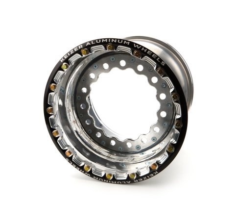 Wheel - 15 x 13 in - 5.000 in Backspace - Wide 5 Bolt Pattern - Inner Beadlock - Aluminum - Black Anodized / Polished - Each