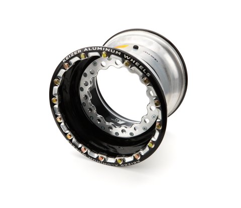 Wheel - 15 x 13 in - 5.000 in Backspace - Wide 5 Bolt Pattern - Inner Beadlock - Aluminum - Black Powder Coat - Each