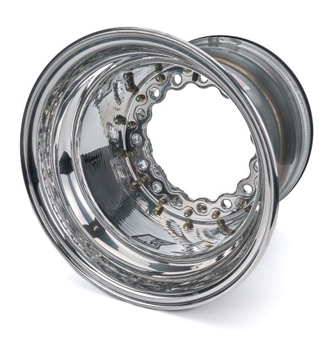 Wheel - 15 x 14 in - 5.000 in Backspace - Wide 5 Bolt Pattern - Inner Beadlock - Aluminum - Polished - Each