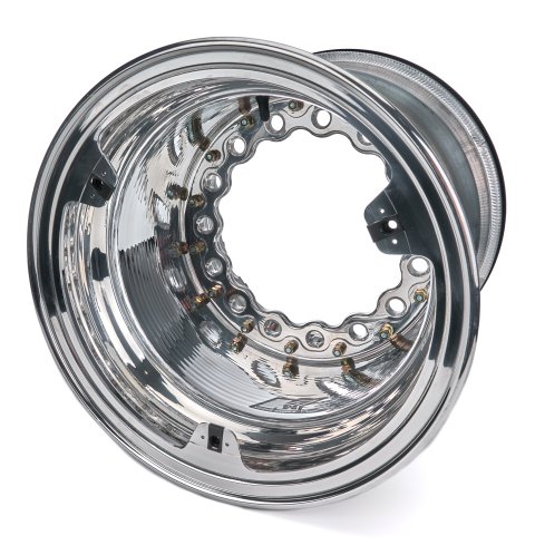 Wheel - 15 x 14 in - 5.000 in Backspace - Wide 5 Bolt Pattern - Inner Beadlock - Aluminum - Polished - Each
