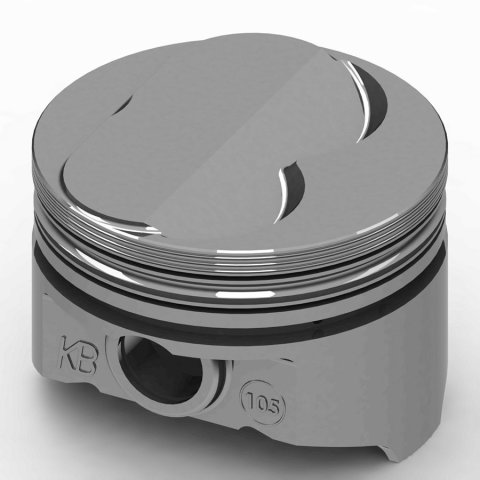 Piston - KB Series - Hypereutectic - 4.030 in Bore - 1/16 x 1/16 x 3/16 in Ring Grooves - Plus 0.50 cc - Small Block Chevy - Set of 8