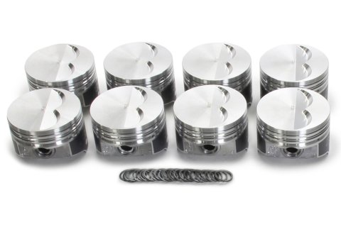 Piston - KB Series - Hypereutectic - 4.060 in Bore - 5/64 x 5/64 x 3/16 in Ring Grooves - Minus 7.00 cc - Small Block Chevy - Set of 8