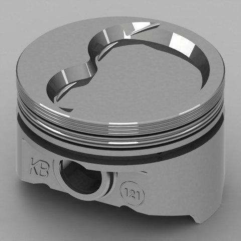 Piston - KB Series - Hypereutectic - 4.030 in Bore - 1/16 x 1/16 x 3/16 in Ring Grooves - Minus 28.00 cc - Small Block Chevy - Set of 8
