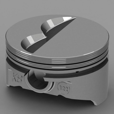 Piston - KB Series - Hypereutectic - 4.040 in Bore - 1/16 x 1/16 x 3/16 in Ring Grooves - Minus 7.00 cc - Small Block Chevy - Set of 8