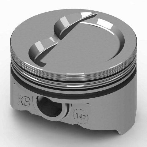 Piston - KB Series - Hypereutectic - 4.155 in Bore - 5/64 x 5/64 x 3/16 in Ring Grooves - Minus 18.00 cc - Small Block Chevy - Set of 8