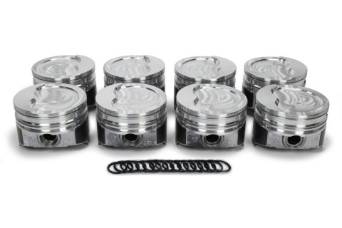 Piston - KB Series - Hypereutectic - 4.080 in Bore - 5/64 x 3/32 x 3/16 in Ring Grooves - Minus 20.00 cc - Ford FE-Series - Set of 8