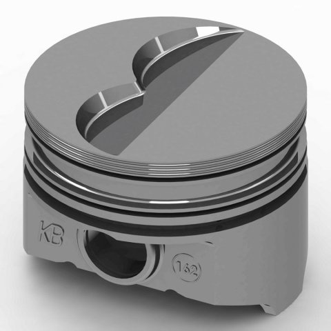 Piston - KB Series - Hypereutectic - 4.290 in Bore - 5/64 x 5/64 x 3/16 in Ring Grooves - Minus 8.00 cc - Mopar B-Series - Set of 8