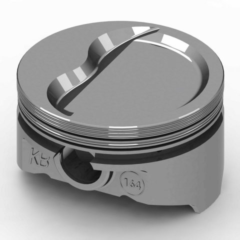 Piston - KB Series - Hypereutectic - 4.040 in Bore - 1/16 x 1/16 x 3/16 in Ring Grooves - Minus 19.00 cc - Small Block Chevy - Set of 8