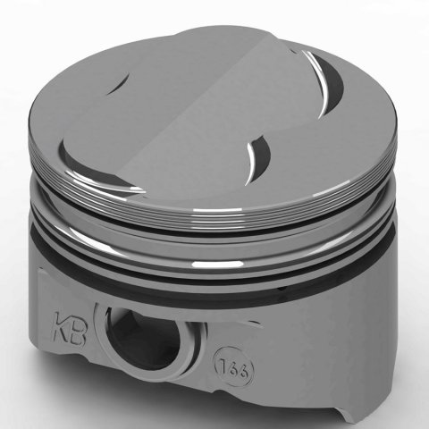 Piston - KB Series - Hypereutectic - 3.935 in Bore - 5/64 x 5/64 x 3/16 in Ring Grooves - Plus 4.00 cc - Small Block Chevy - Set of 8