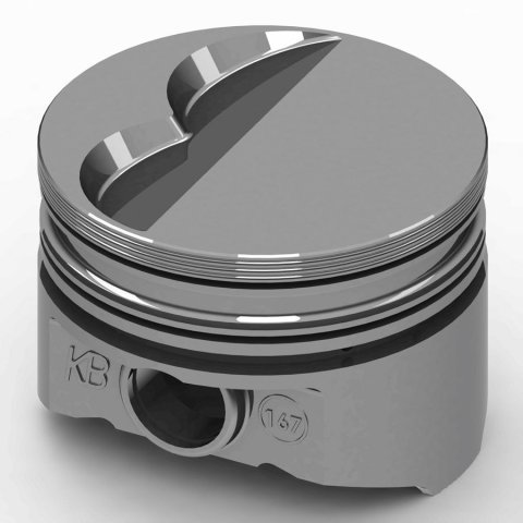 Piston - KB Series - Hypereutectic - 3.940 in Bore - 5/64 x 5/64 x 3/16 in Ring Grooves - Minus 5.00 cc - Small Block Mopar - Set of 8