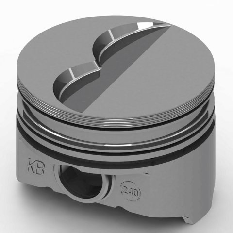 Piston - KB Series - Hypereutectic - 4.372 in Bore - 5/64 x 5/64 x 3/16 in Ring Grooves - Minus 8.00 cc - Mopar B-Series - Set of 8