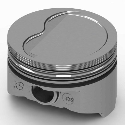 Piston - KB Series - Hypereutectic - 4.375 in Bore - 1/16 x 1/16 x 3/16 in Ring Grooves - Minus 6.00 cc - Oldsmobile V8 - Set of 8