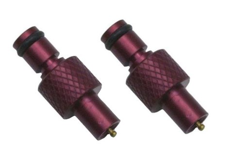 Schrader Valve - Aluminum - Red Anodized - Tire Pressure Relief Valve - Pair