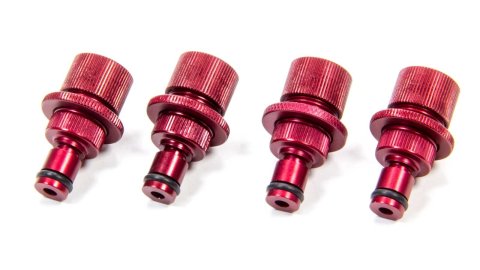 Tire Pressure Relief Valve - Adjustable - Aluminum - Red Anodized - Set of 4