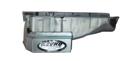 Engine Oil Pan - Metric - Rear Sump - 6 qt - 7.5 in Deep - Removable Aluminum Windage Tray - Driver Side Dipstick - Steel - Zinc Plated - 2-Piece Seal - Small Block Chevy - Kit