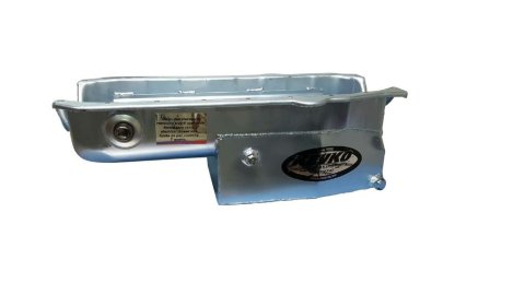 Engine Oil Pan - Modified - Rear Sump - 7 qt - 7.25 in Deep - Removable Aluminum Windage Tray - Drivers Side Dipstick - Steel - Zinc Plated - 2-Piece Seal - Small Block Chevy - Kit