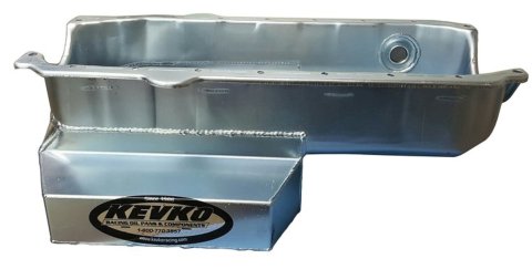 Engine Oil Pan - Modified - Rear Sump - 7 qt - 7.25 in Deep - Removable Aluminum Windage Tray - Passenger Side Dipstick - Steel - Zinc Plated - 1-Piece Seal - Small Block Chevy - Kit